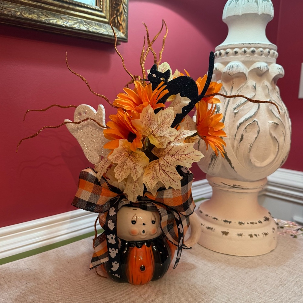 Johanna Parker Halloween Ghost Centerpiece Mug Arrangement Spooky Decor